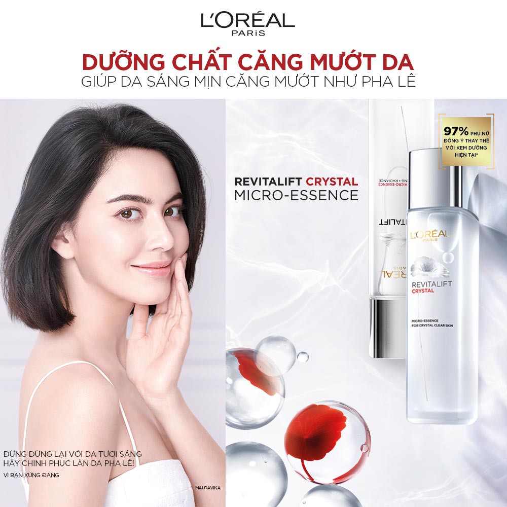 Dưỡng chất chất căng mướt da LOreal Paris Revitalift Crystal Micro Essence 22ml