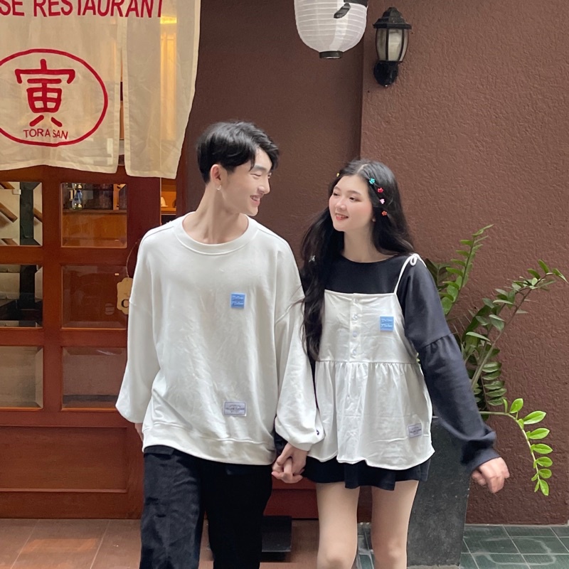 Áo tay dài cổ tròn YELLOW FLICKER logo basic unisex
