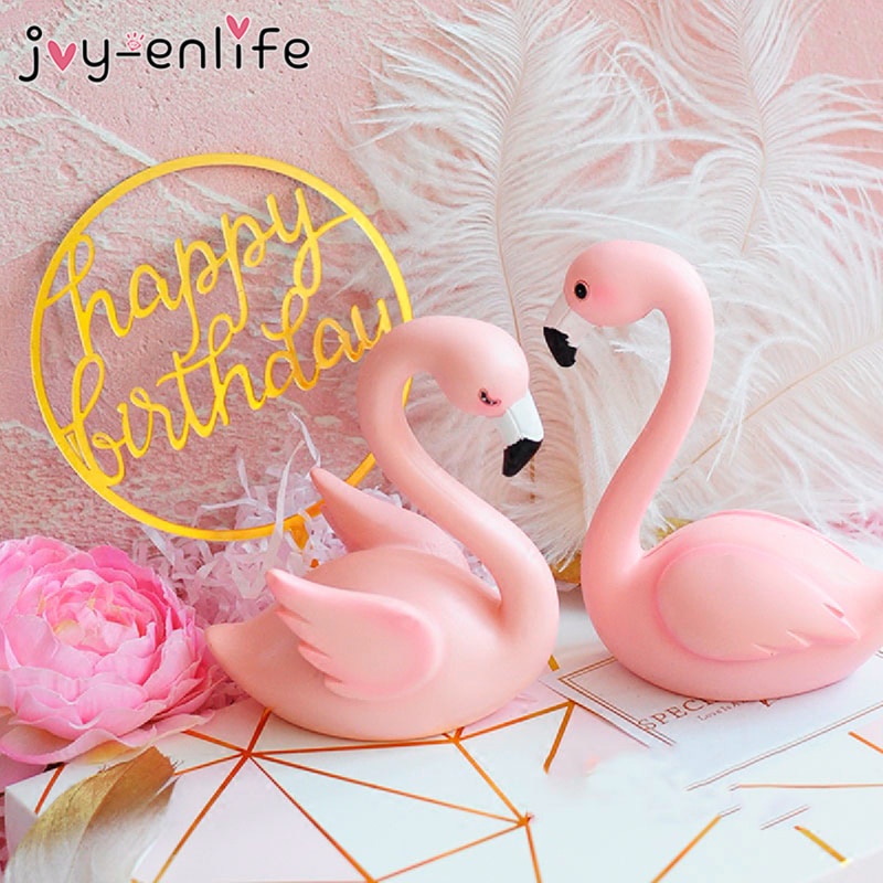 Topper cắm trang trí bánh kem hình chim hồng hạc