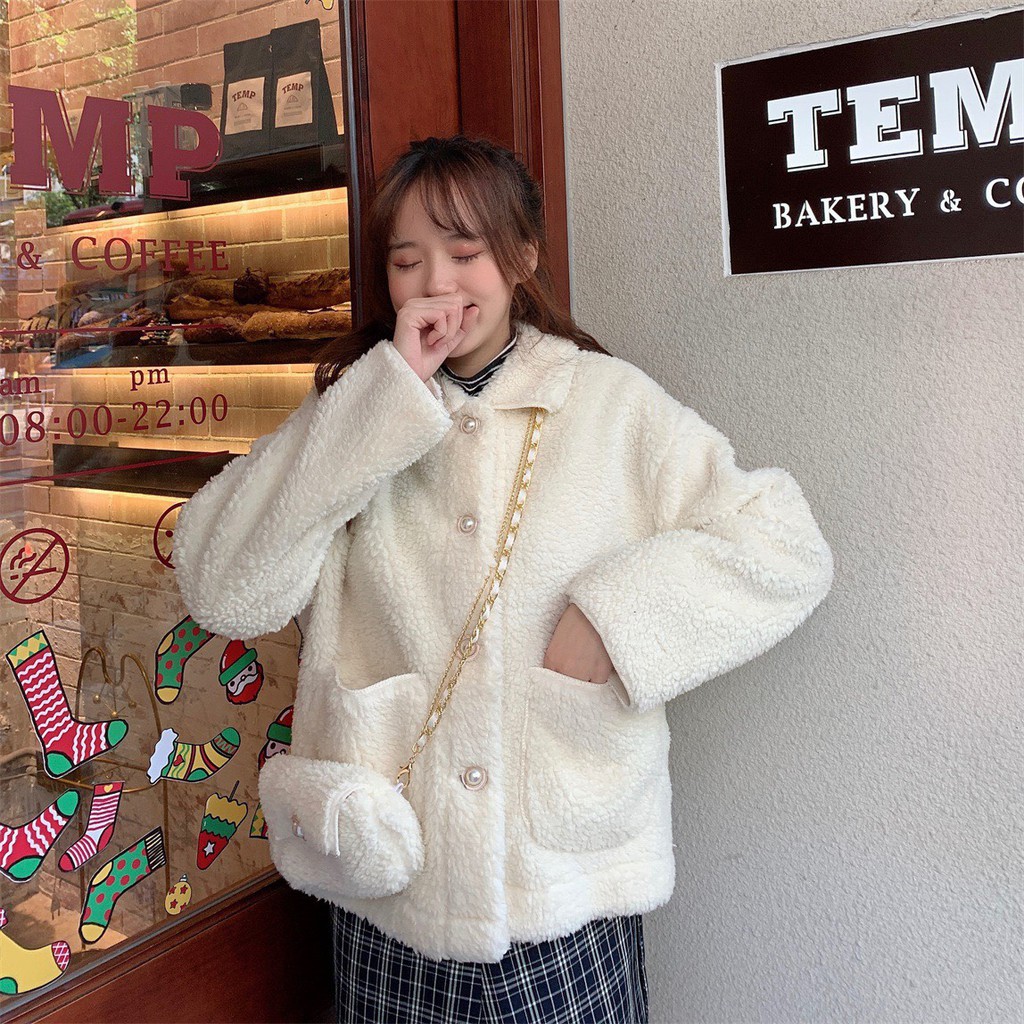 [ẢNH THẬT] - Áo khoác bông kèm túi phối cúc ngọc ulzzang  - A18 - jannahouse | BigBuy360 - bigbuy360.vn