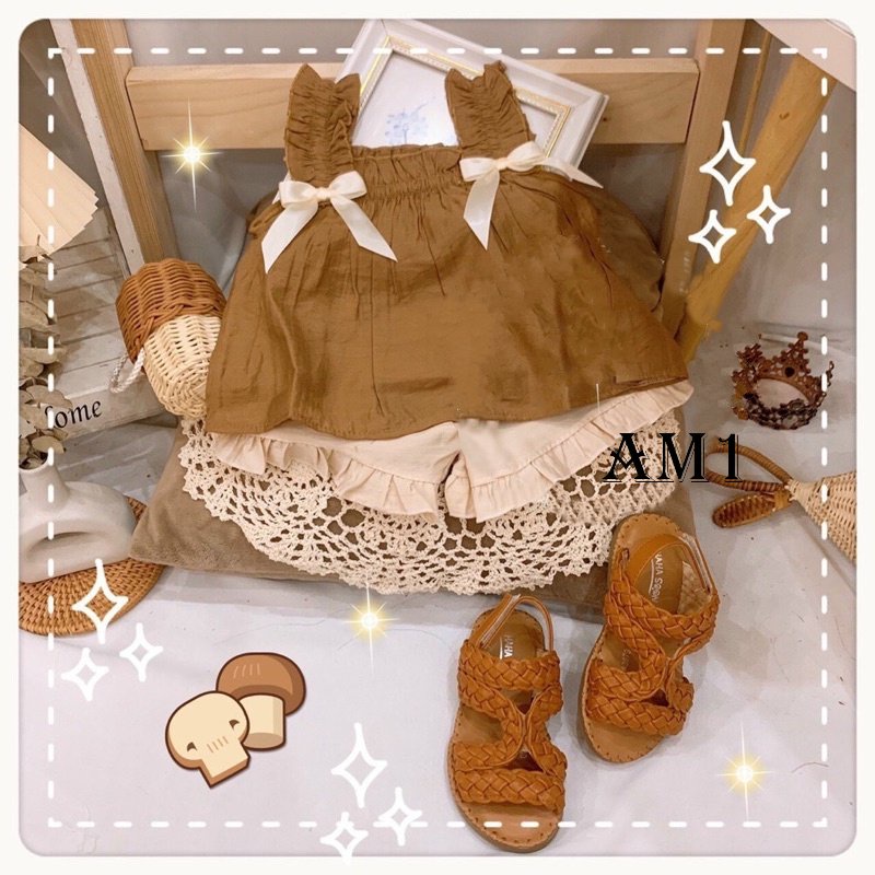 (9-20kg) Bộ đũi 2 nơ trắng bé gái Đồ bộ bé gái TTR39