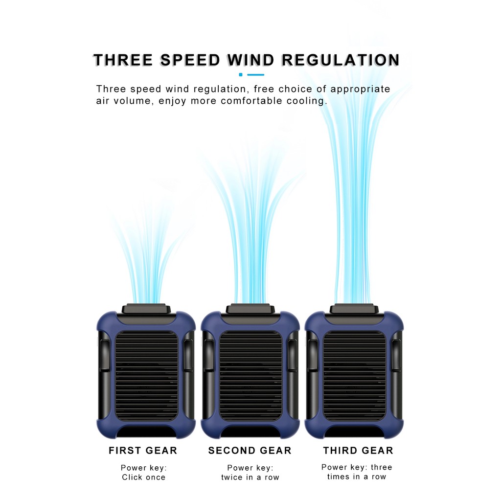 Quạt đeo thắt lưng đeo cổ mini kiêm sạc dự phòng siêu bền bỉ 12H - Chém văng cơn nóng