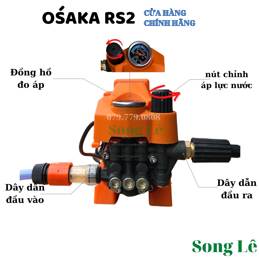 Máy Rửa Xe Chỉnh Áp NHẬT OSAKA  RS2 - 2400W - Model 2022- MÁY XỊT RỬA, MÁY RỬA ÁP LỰC NƯỚC