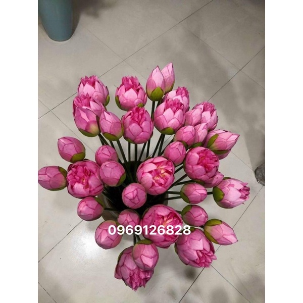 Hoa sen giả BÁCH DIỆP QUAN ÂM bông sen lụa đẹp cao cấp