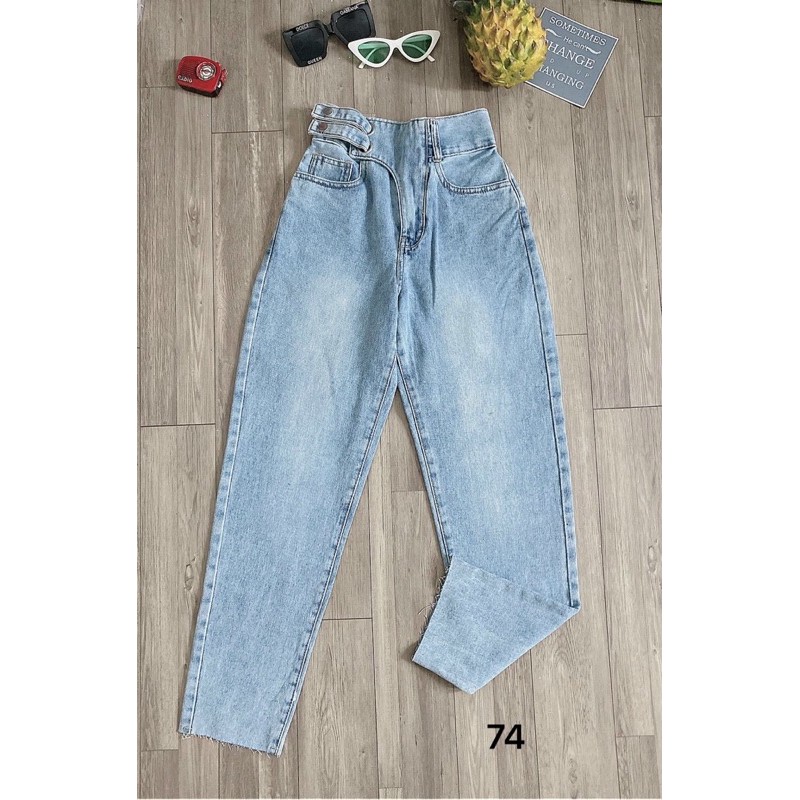 Quần baggy jean nữ lưng cao size đại kiểu quần bò baggy hàng VNXK bigsize nữ 2Kjean MS74