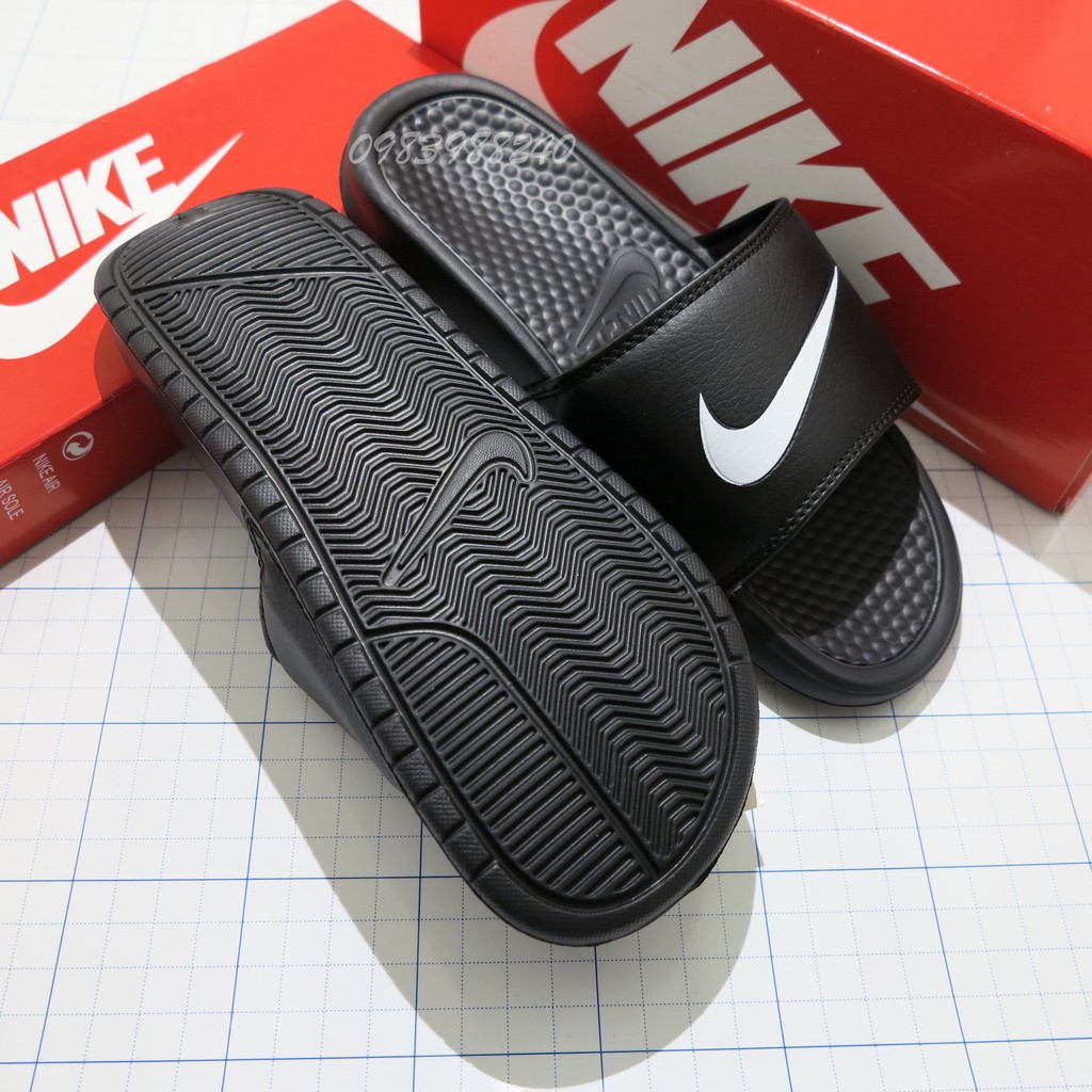 [Hộp Nike] Dép Nike Nk quai ngang nam nữ đầy đủ tem, mác, lót dày, tem size in nhiệt trong lót, tặng hộp hãng.