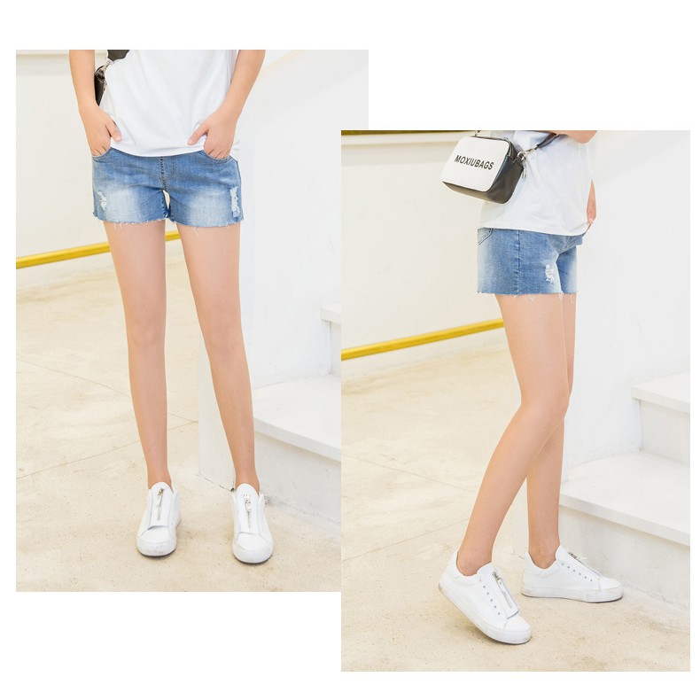 Quần Short Denim Mỏng Ống Rộng Thời Trang Xuân Hè 2018 Cho Mẹ Bầu 0261