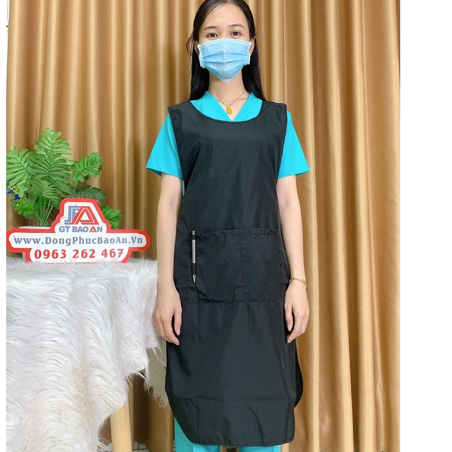 [Hàng mới về] Áo thợ cắt tóc vải dù chông thấm, tạp dề áo choàng chuyên dụng cắt tóc làm nails TRƠN (KHÔNG CÓ LOGO)