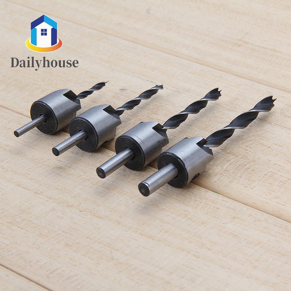 4pcs/7pcs HSS 5Flute Countersink Drill Bit Set Screw Woodworking Chamfer Tool	