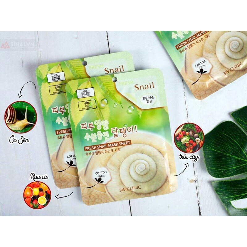 Mặt nạ ốc sên Hàn quốc Fresh Snail 3W Clinic-Mn 01