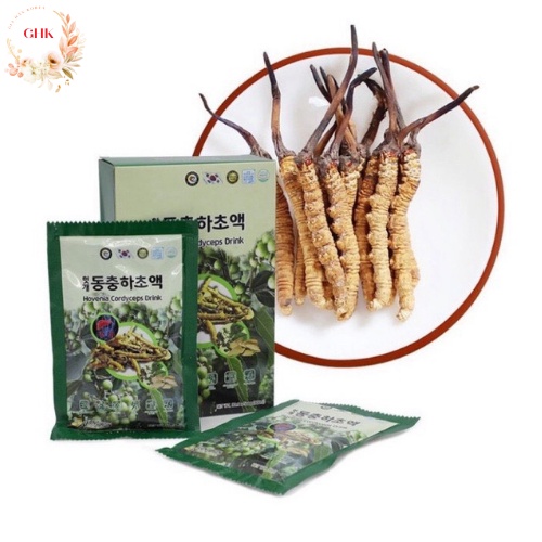 Nước Bổ Gan Đông Trùng Hạ Thảo Jeong Won Hàn Quốc Hộp 30 Gói * 80ml, Tăng cường sức khỏe giúp thải độc gan, hạ men gan