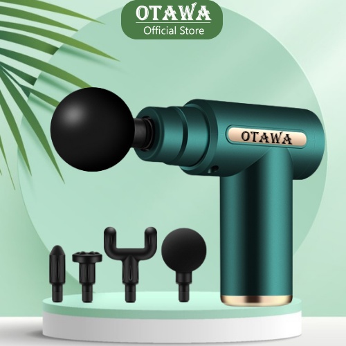 Máy massage cầm tay mini OTAWA đấm lưng mát xa trị liệu cổ vai gáy bụng chân cao cấp 4 đầu 6 chế độ