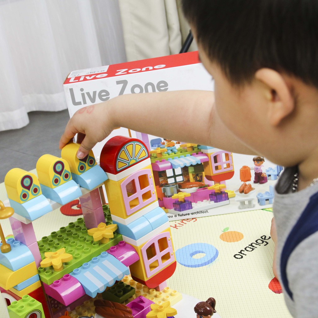 Bộ đồ chơi lắp ráp smoneo duplo 81 chi tiết mô hình Nhà hàng vui vẻ Toyshouse 55002