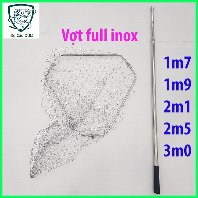 [Full Inox] Vợt vớt Cá Inox Vành Tam giác đủ size, Chất liệu inox siêu bền. kangh