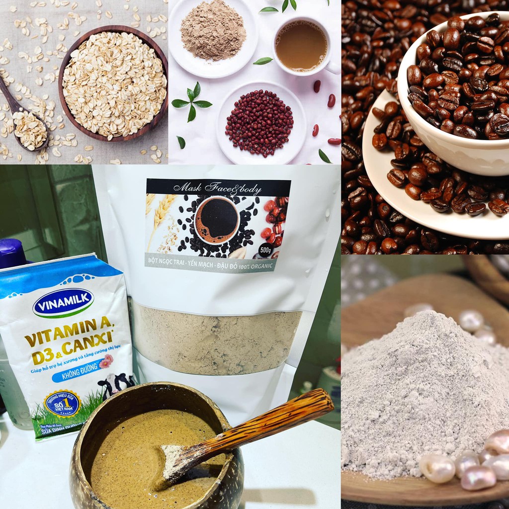 500gr Bột Dưỡng Da Thiên Nhiên Nguyên Chất Organic [ Bột Đậu Đỏ - Yến Mạch