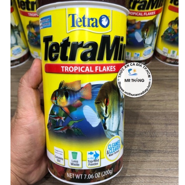 TetraMin Tropical Flakes Fish Food : Thức ăn dạng miếng, lá cho các dòng thần tiên