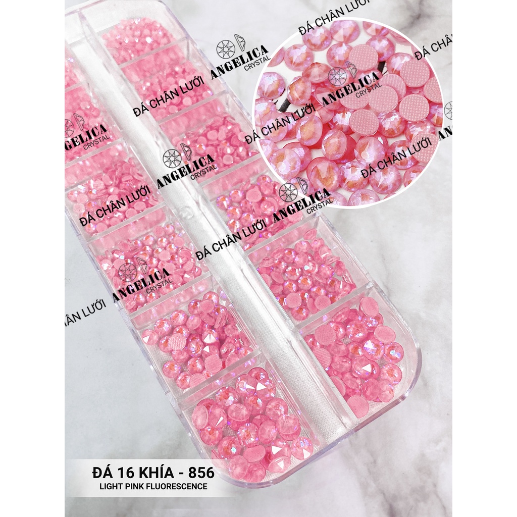 Đá Nail Chân Lưới 16 Khía Padparadscha Ab Đính Trang Trí Móng ANGELICA 856