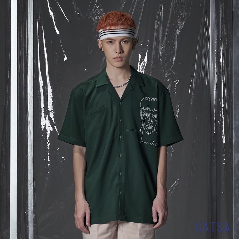Áo sơ mi tay ngắn Cuban Tôi in cao cấp chất liệu Lụa Mango mềm mại cao cấp, thoáng mát CATSA ASN187 - 88 - 89