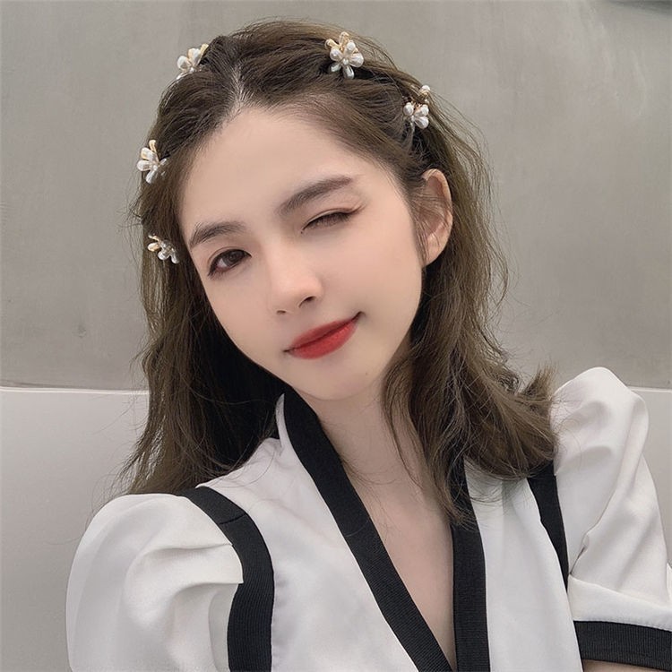 Kẹp Tóc Đính Hoa Và Ngọc Trai Nhân Tạo Xinh Xắn Cho Nữ