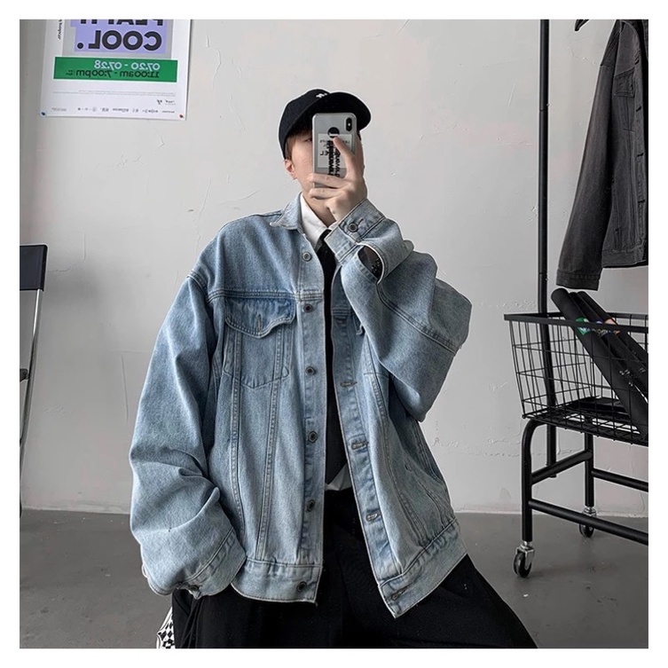 ÁO KHOÁC JEANS BÒ DENIM JACKET FASHION UNISEX Màu Xanh Jeans