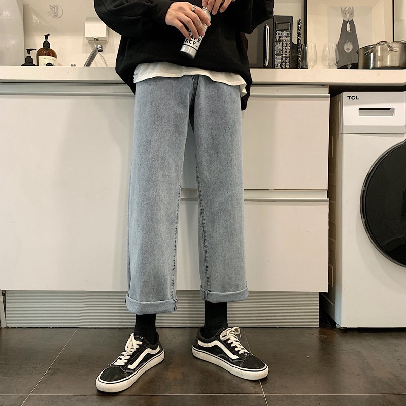 Quần Jean dáng suông ống rộng, Quần bò trơn form Unisex nam nữ dễ phối đồ giá tốt nhất thị trường [Q0] | BigBuy360 - bigbuy360.vn