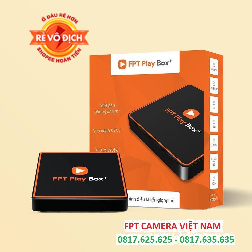 Đầu thu kỹ thuật số FPT Play Box+ 2020 - Tivi Box - HĐH AndroidTV 10 - Tặng chuột không dây