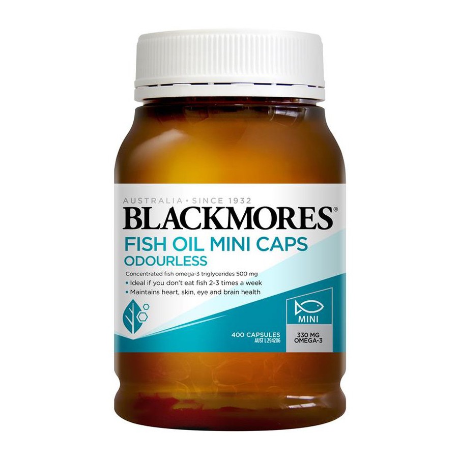 Dầu cá Blackmore Fish oil 1000 Odourless Mini Caps 400 viên của Úc | BigBuy360 - bigbuy360.vn