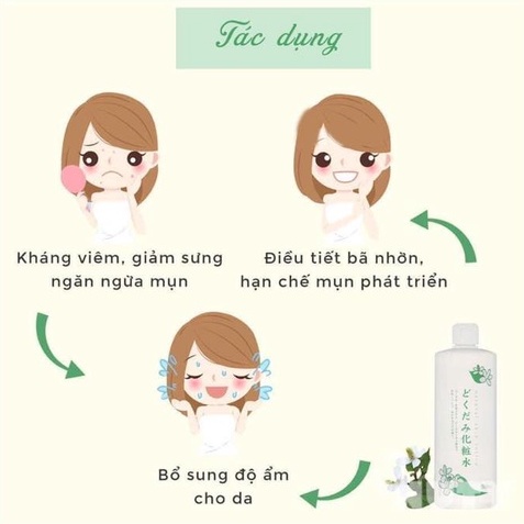 Nước hoa hồng lotion toner diếp cá Dokudami ngăn ngừa mụn 500ml Nhật Bản