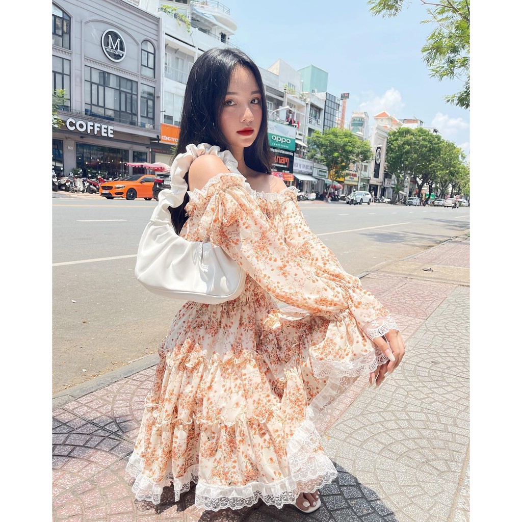 ĐẦM THIẾT KẾ HOA TRỄ VAI (SOPHIE DRESS)