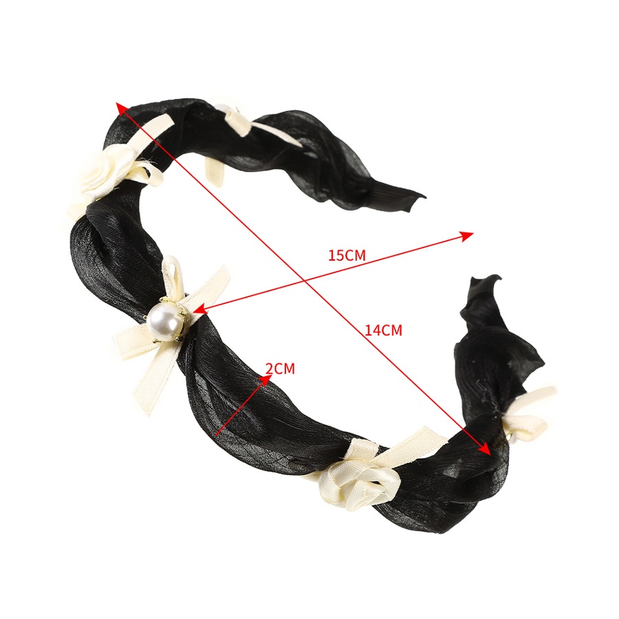 Băng Đô Vải Lưới Đính Ngọc Trai Và Hoa Hồng Thời Trang Hàn Quốc Cho Nữ