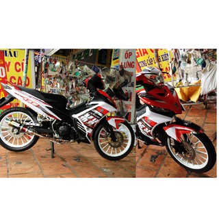 Tem trùm exciter 135 đỏ trắng MX, độ team decal xe ex dán đời 2011-2014