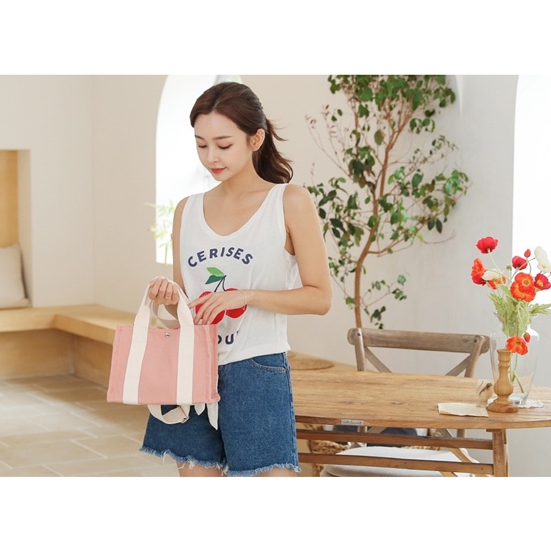 Túi tote mini canvas Eco Bag S278 hãng From Heaven Hàn Quốc