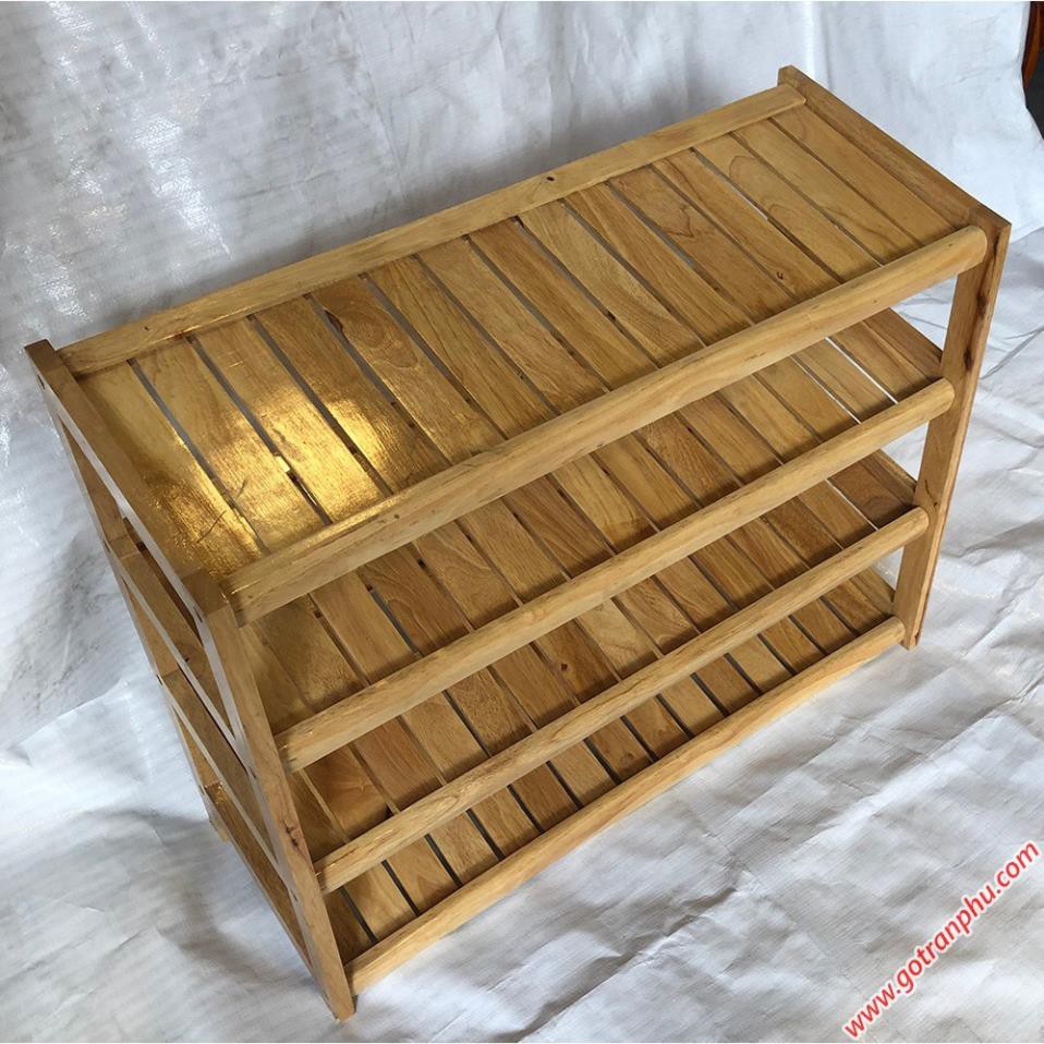 Kệ để giày gỗ cao su 4 tầng