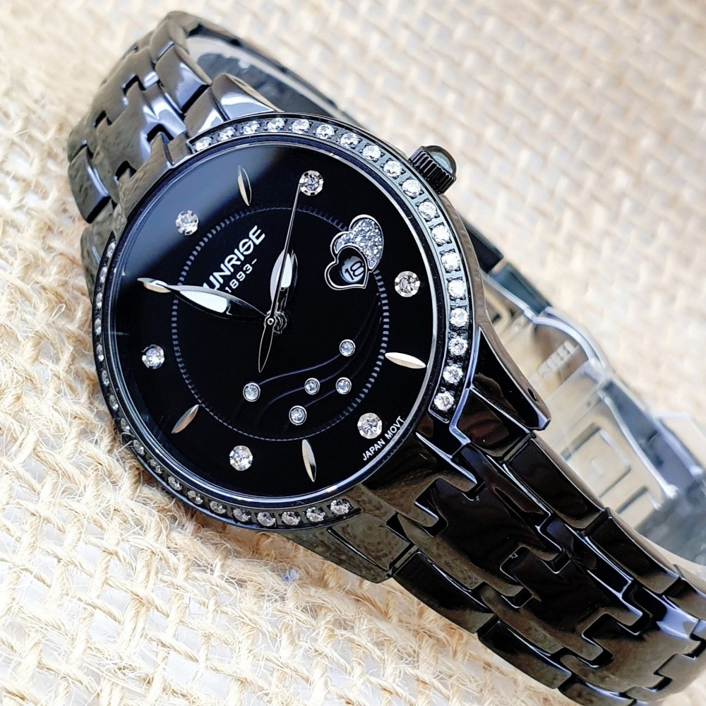 Đồng hồ nữ siêu mỏng Sunrise 9804AA Đính Đá kính Sapphire chống xước - Fullbox chính hãng