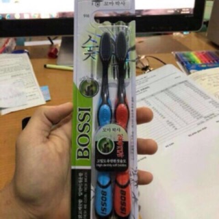 Set 2 bàn chải than tre lông mềm Bossi