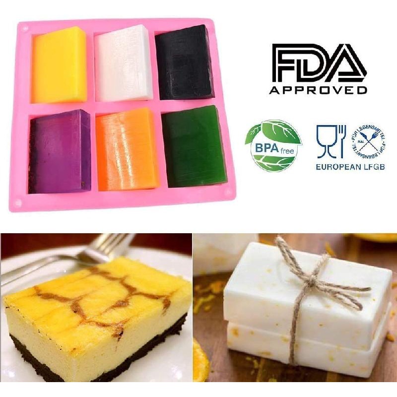 Khuôn Xà Phòng ANAEAT Bằng Silicon Hình Chữ Nhật Tự Làm Thủ Công