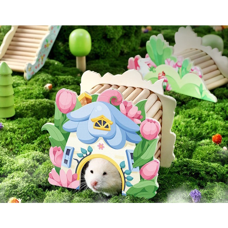 Nhà Gỗ Màu Tổng Hợp hàng nhập xinh xắn đẹp độc lạ cho Hamster