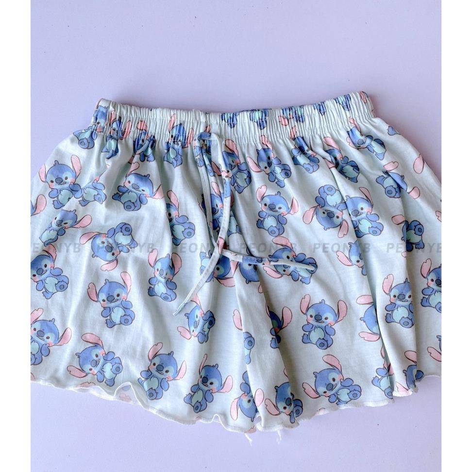 Quần Shorts CARLA  Viền Bèo Nữ Short ngủ cute, sooc thun mặc ở nhà, culottes đùi ống rộng Ulzzang