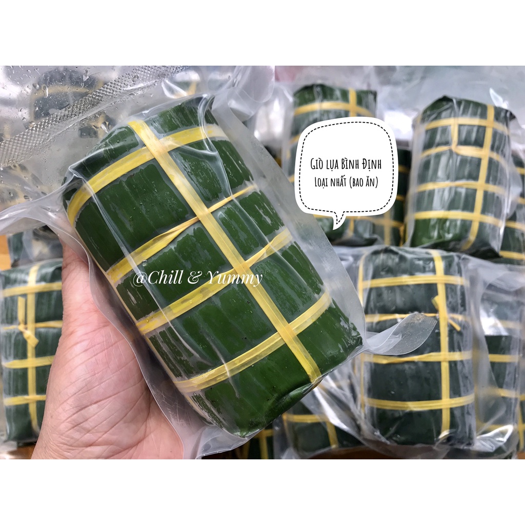 Giò lụa Bình Định (loại thượng hạng, gói lá chuối, hút chân không) - 500g