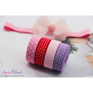 *(Set 2m) Thun nhũ chấm bi làm băng đô và phụ kiện trang trí may mặc, handmade, diy