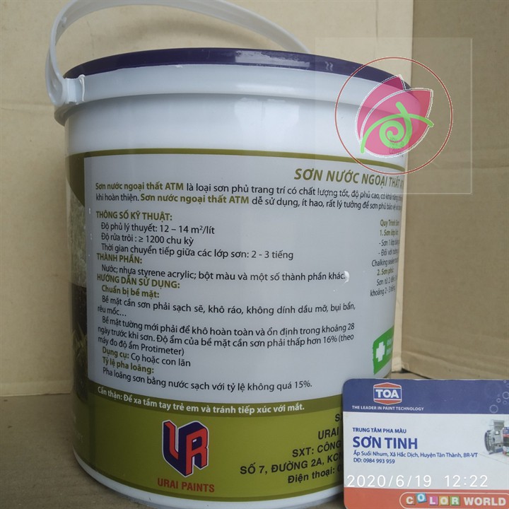 Sơn nước nội ngoại thất màu trắng ATM (3,5L) [Sơn chậu]