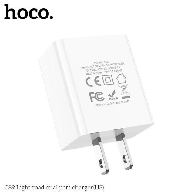 Củ sạc nhanh HOCO 2.1A 1 hoặc 2 cổng USB  dùng cho sạc điện thoại iPhone, Samsung và máy khác