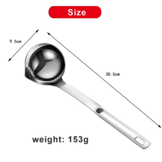 Muỗng lọc dầu/nước dùng KATELV bằng thép không gỉ 304 tiện dụng cho nhà bếp