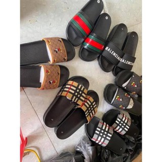 Dép lê nam da thêu các hình 💟 Dép quai ngang Full Size Unisex Hót Trend