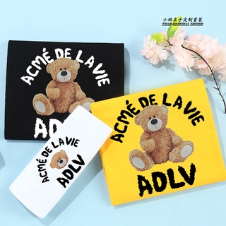 ADLV Áo Thun Cotton Ngắn Tay Dáng Rộng Kiểu Hàn Quốc In Hình Bánh Donut Xinh Xắn Cho Bé