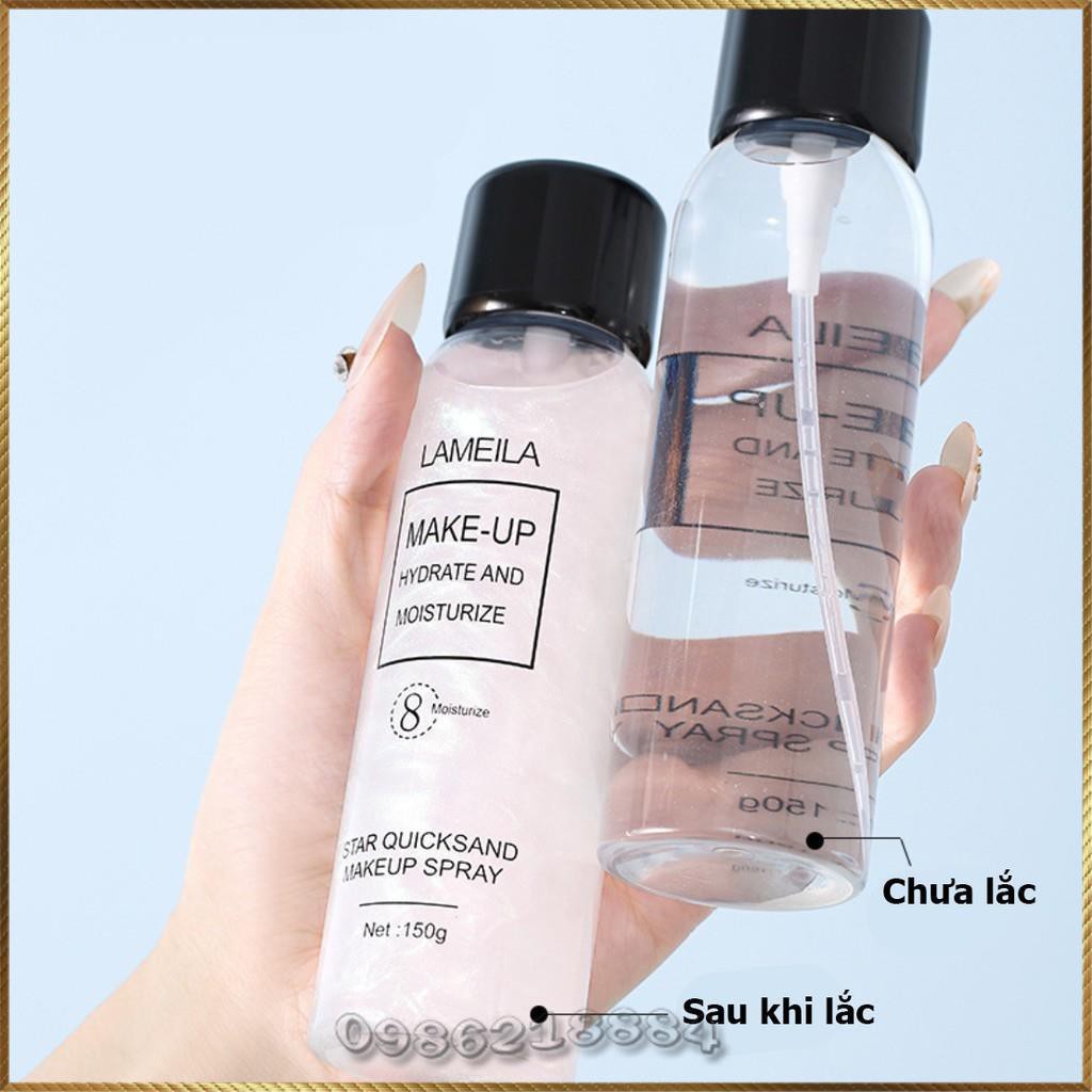 Xịt khoá nền trang điểm ánh nhũ Lameila Star Quicksand Makeup Spray LMS1