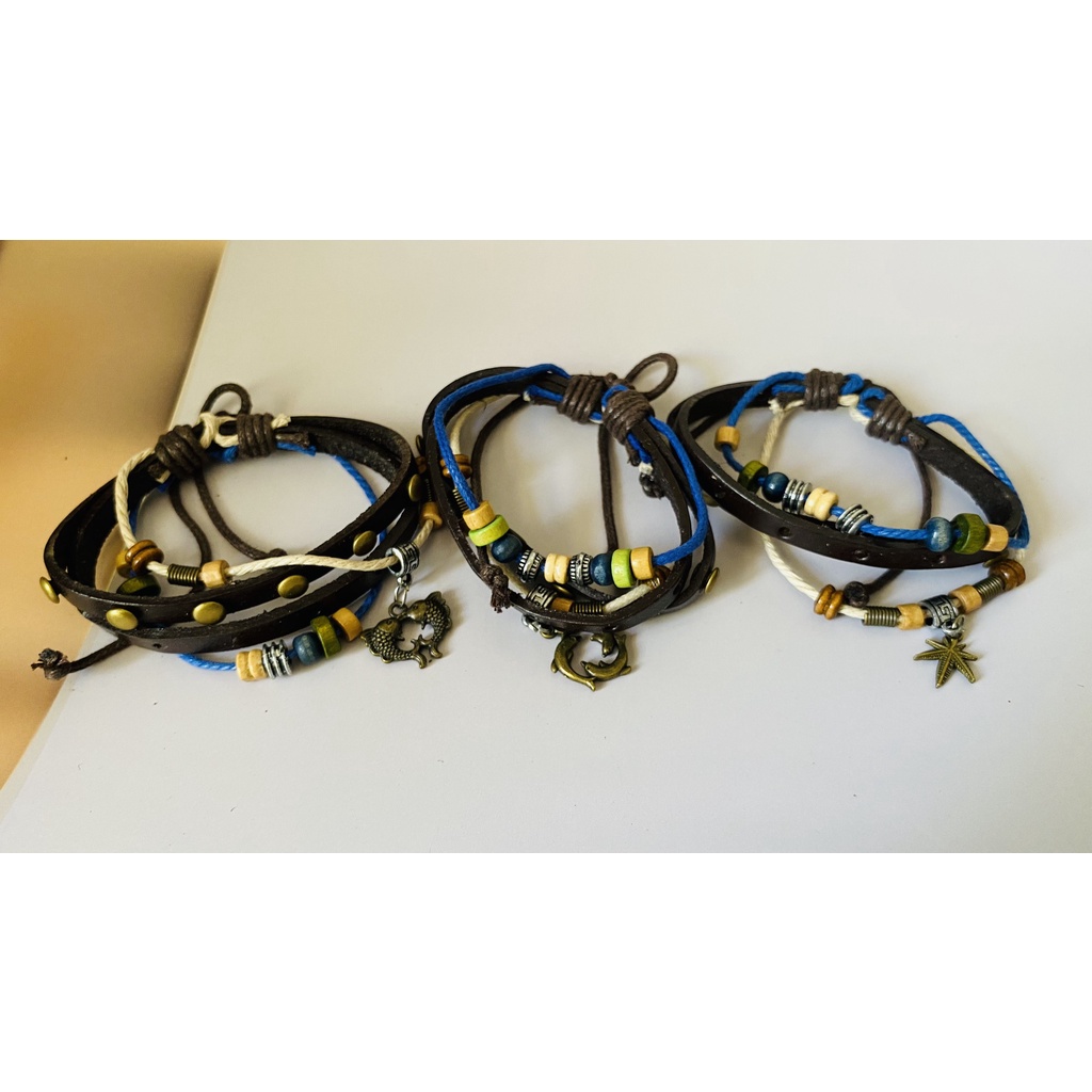 Vòng đeo tay da phong cách cổ điển, cá tính cho nam và nữ