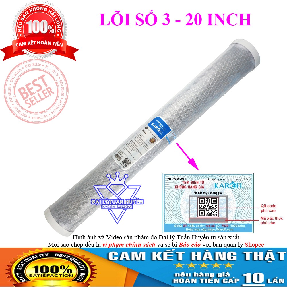 Bộ lõi 123 Karofi dài 20 inch chính hãng