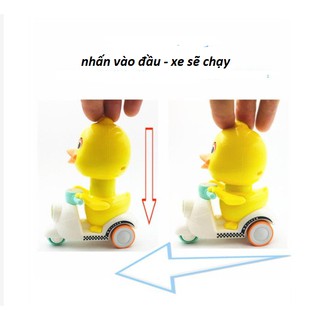 Đồ chơi vịt đi xe cót nhấn