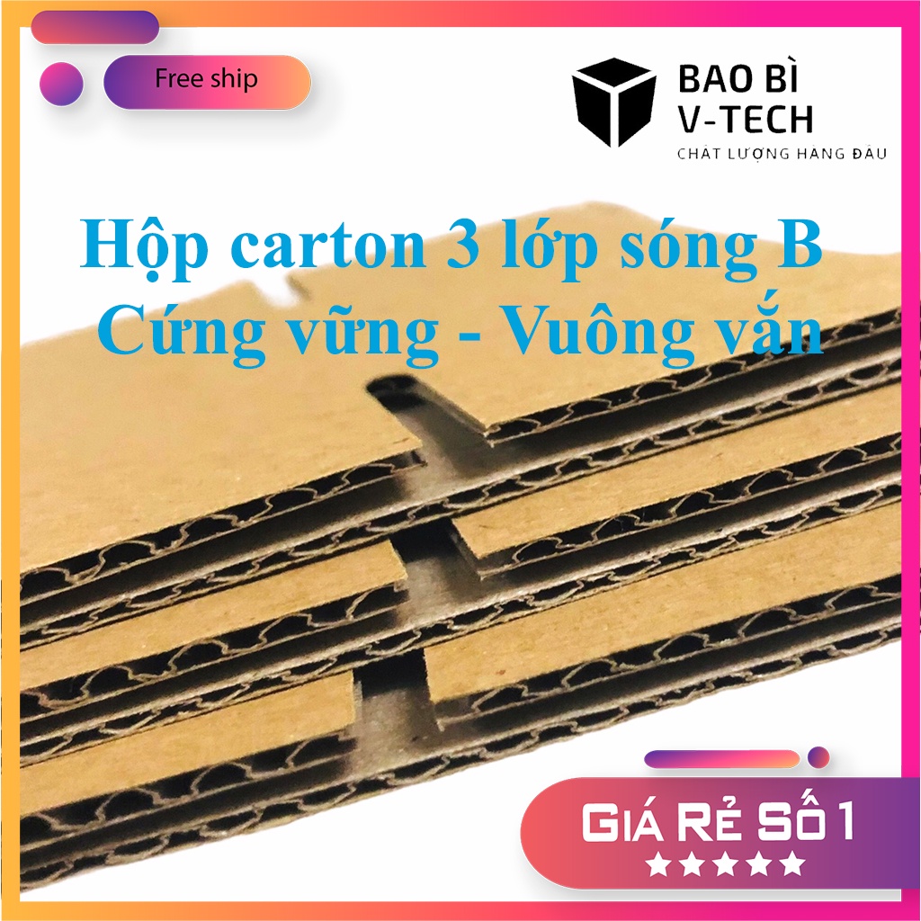 Hộp giấy gói hàng 10x10x8cm Hộp carton gói hàng trang sức quần áo phụ kiện Thùng carton đóng hàng đựng giày giá rẻ 3 lớp